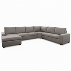Ballina 6 Seater Fabric Corner Modular with Chaise-Ash Brown