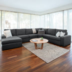 Ballina 6 Seater Fabric Corner Modular with Chaise-Charcoal