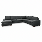 Ballina 6 Seater Fabric Corner Modular with Chaise-Charcoal