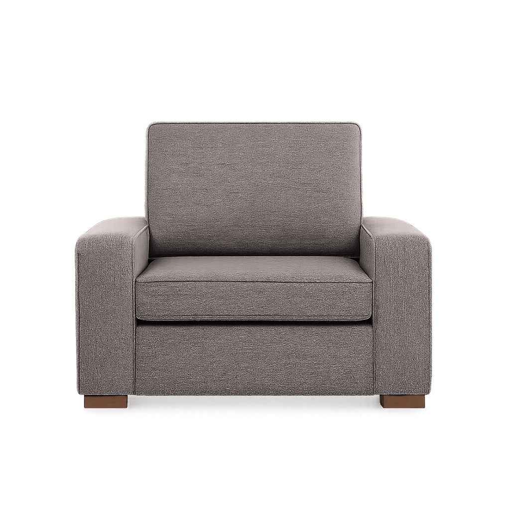 Ballina 1.5 Seater Fabric Armchair-Ash Brown