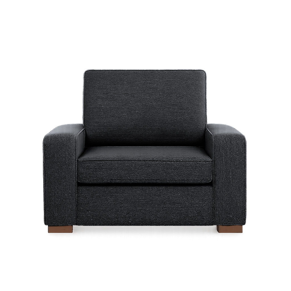 Ballina 1.5 Seater Fabric Armchair-Charcoal