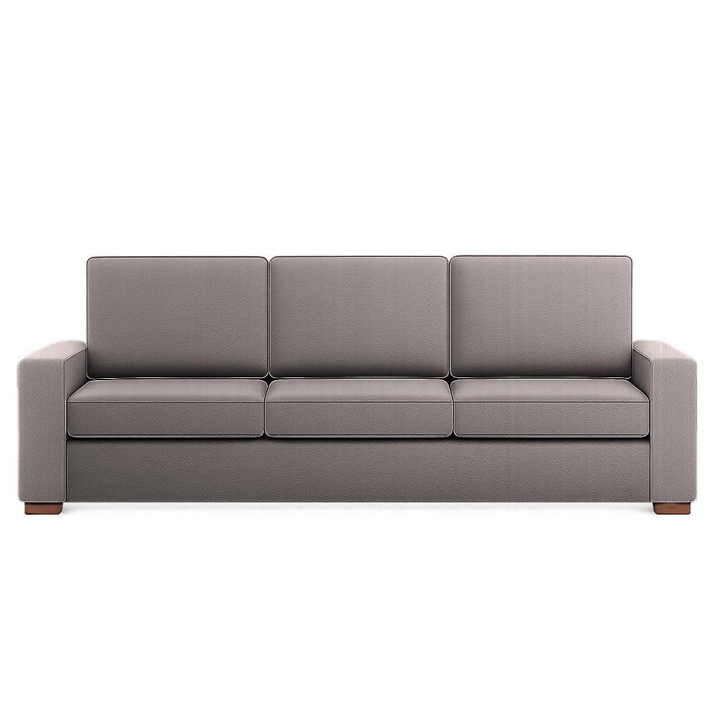 Ballina 3 Seater Queen Fabric Sofa Bed-Ash Brown