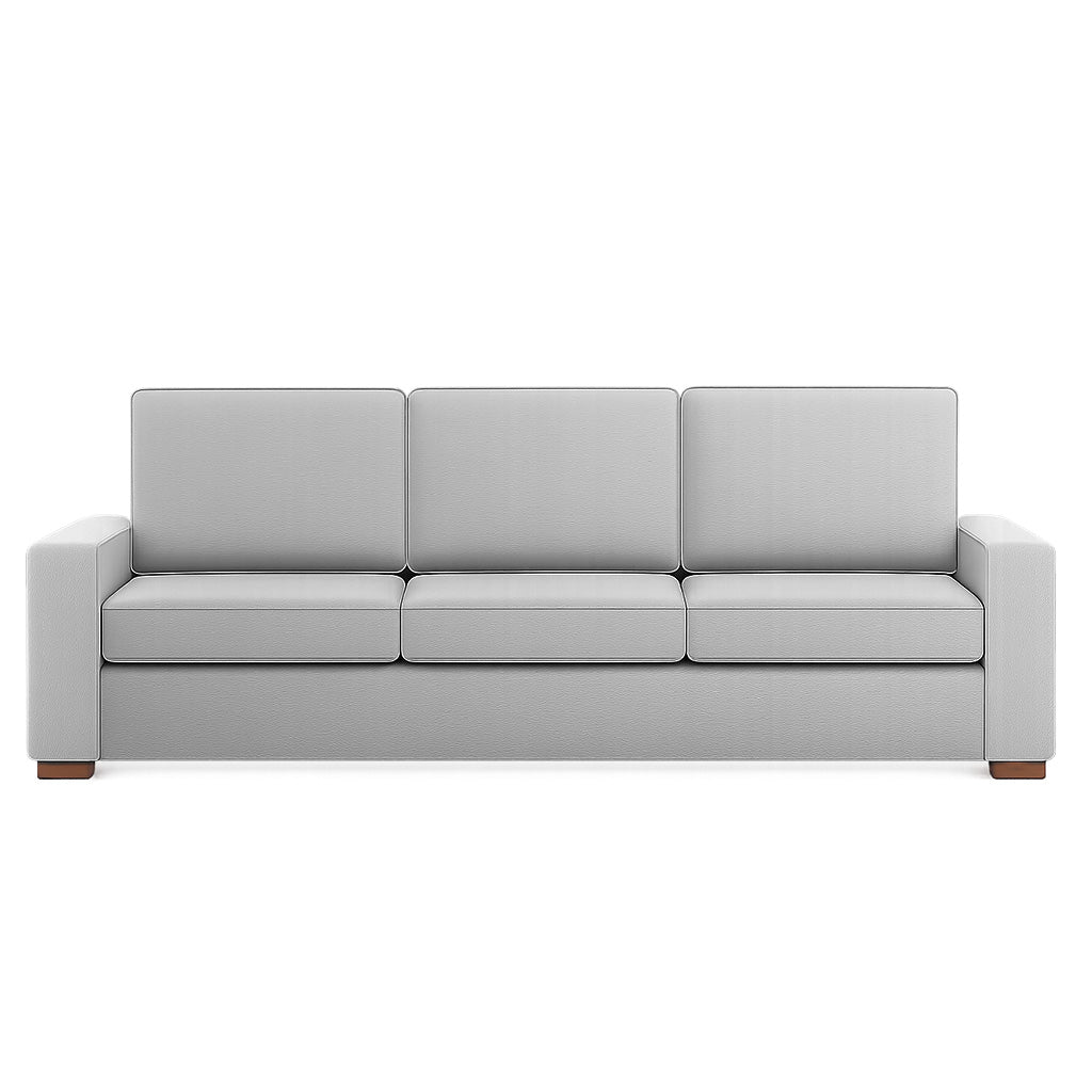 Ballina 3 Seater Queen Fabric Sofa Bed-Silver