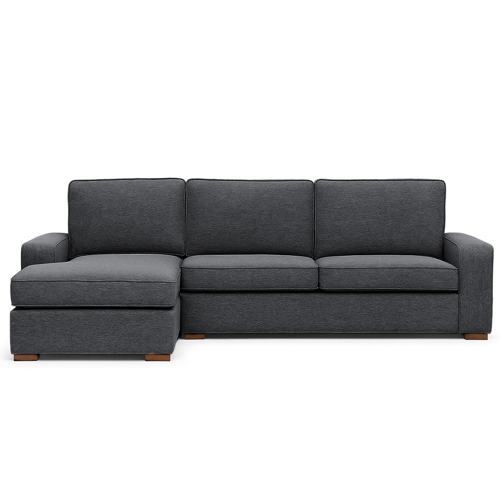 Ballina 4 Seater Trio Fabric Sofa With Chaise-Charcoal