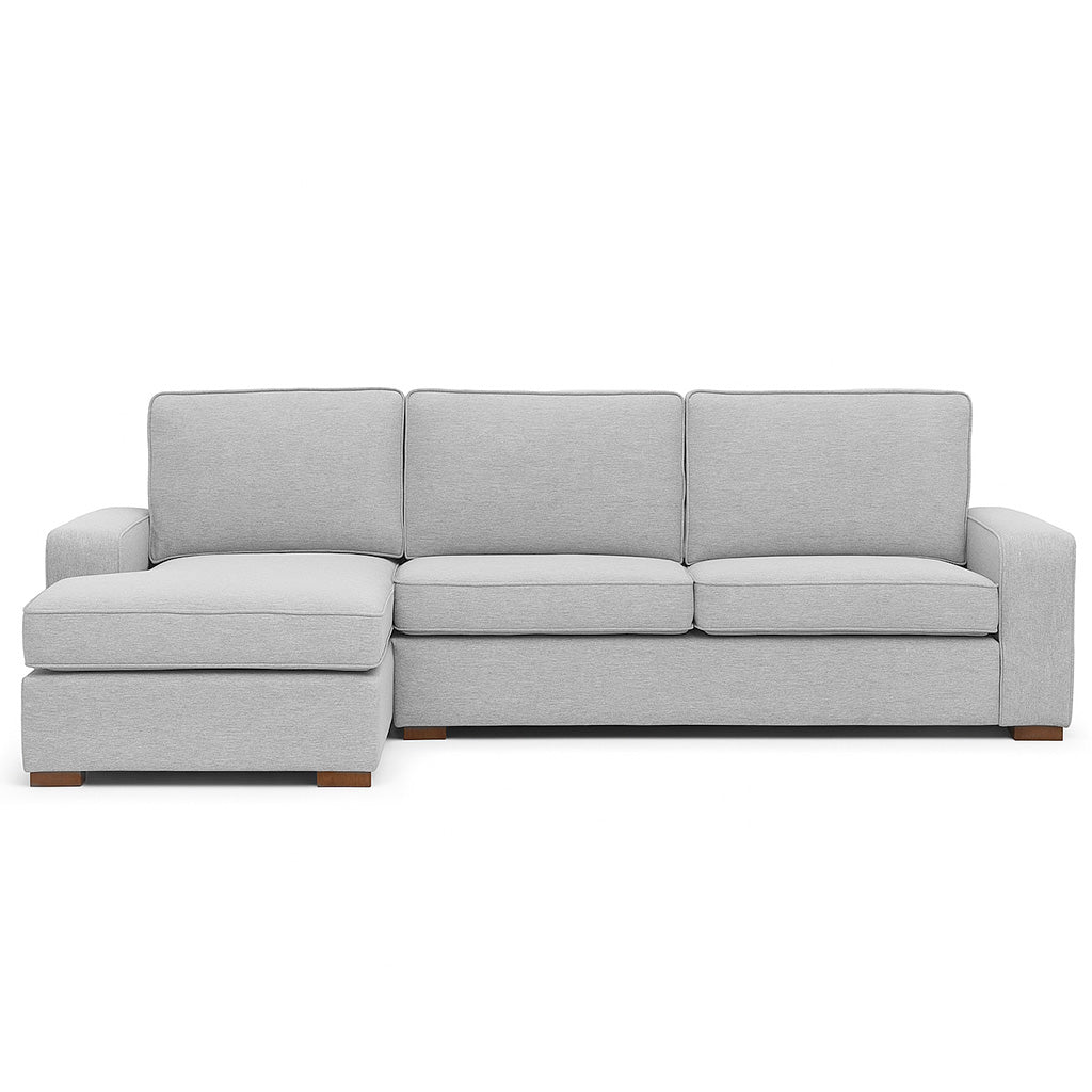 Ballina 4 Seater Trio Fabric Sofa With Chaise-Silver