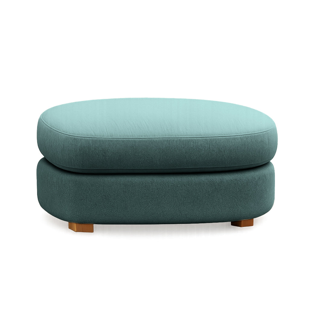 Balmain Modular Component Round Ottoman-Teal