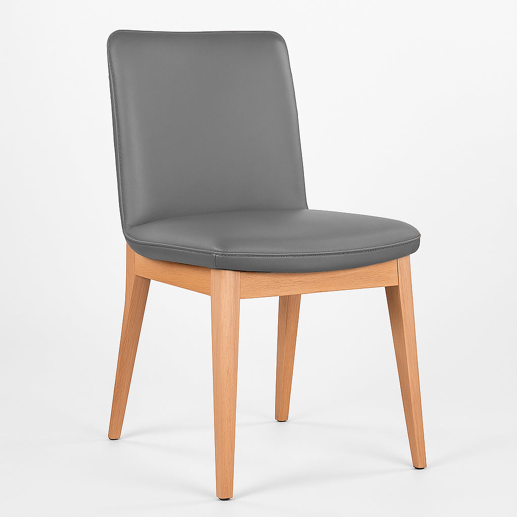 Barossa Leather Dining Chair-Grey