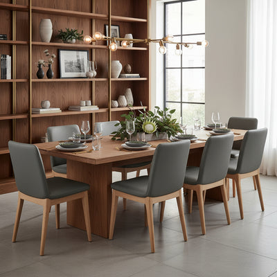 Barossa Leather Dining Chair-Grey hover image