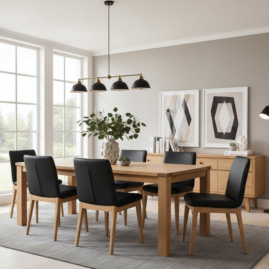 Barossa Leather Dining Chair-Black