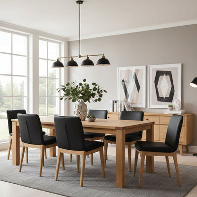 Barossa Leather Dining Chair-Black hover image