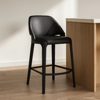 Baylor Bar Chair-Black Frame with Black PU