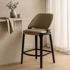 Baylor Bar Chair-Black Frame with Pewter PU