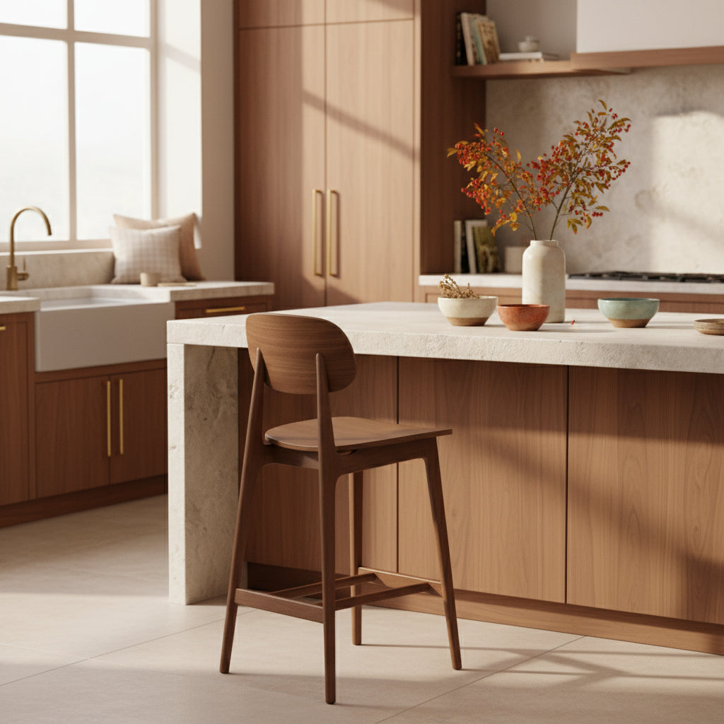 Bergen Bar Stool-Light Walnut