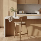 Bergen Bar Stool-Natural with Clay PU Seat