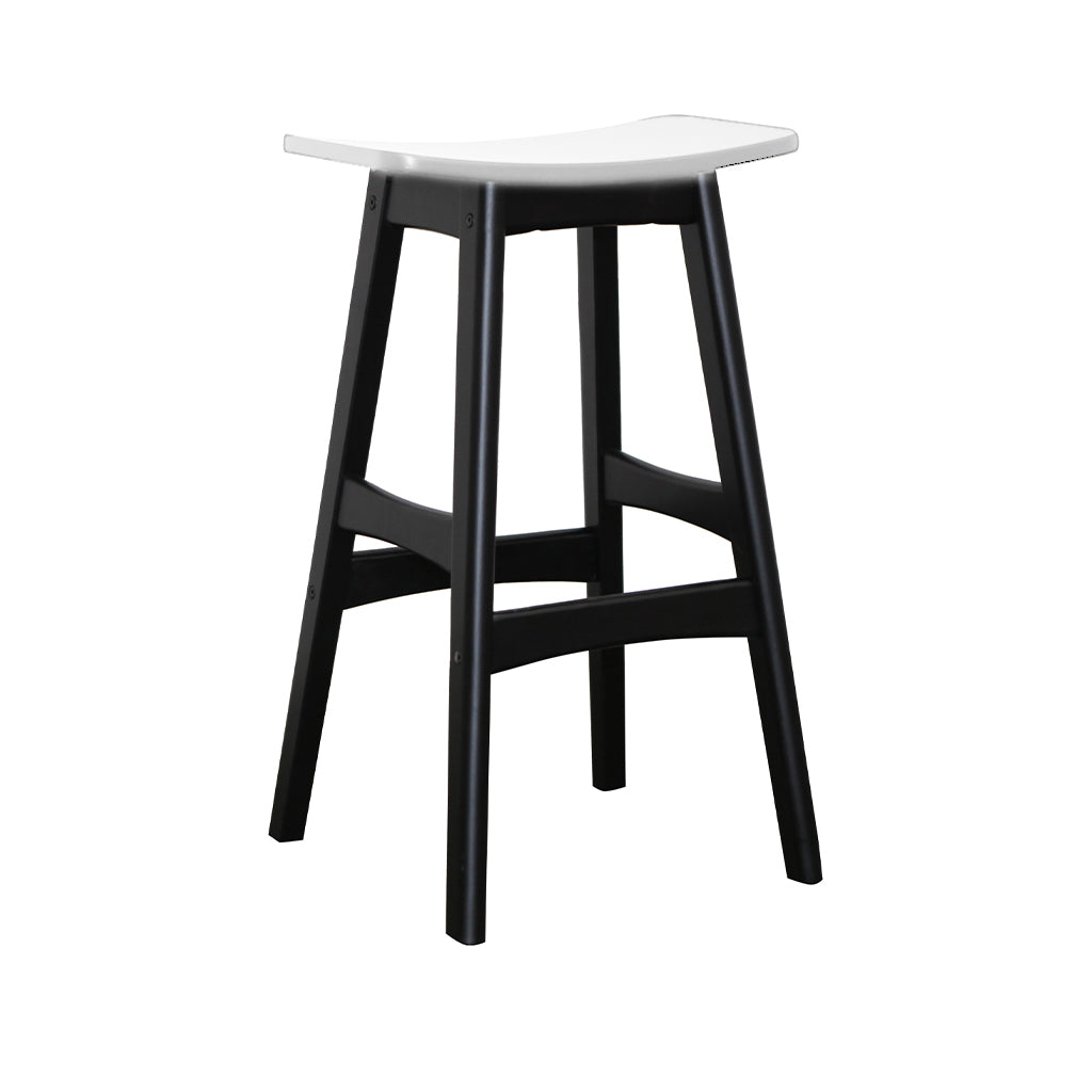 Gangnam Bar Stool-Black with White Veneer Seat