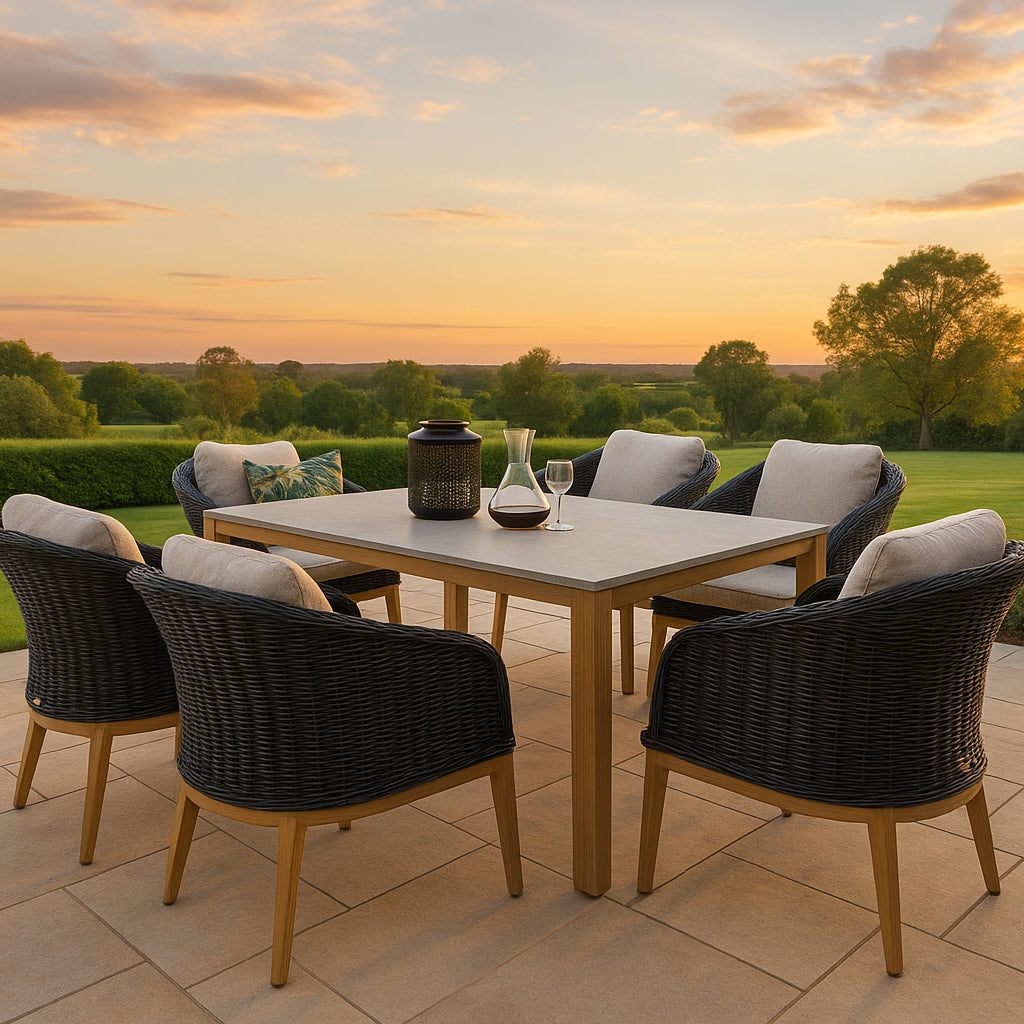 Park Orchards Dining Chair Black Frame Light Beige Cushion