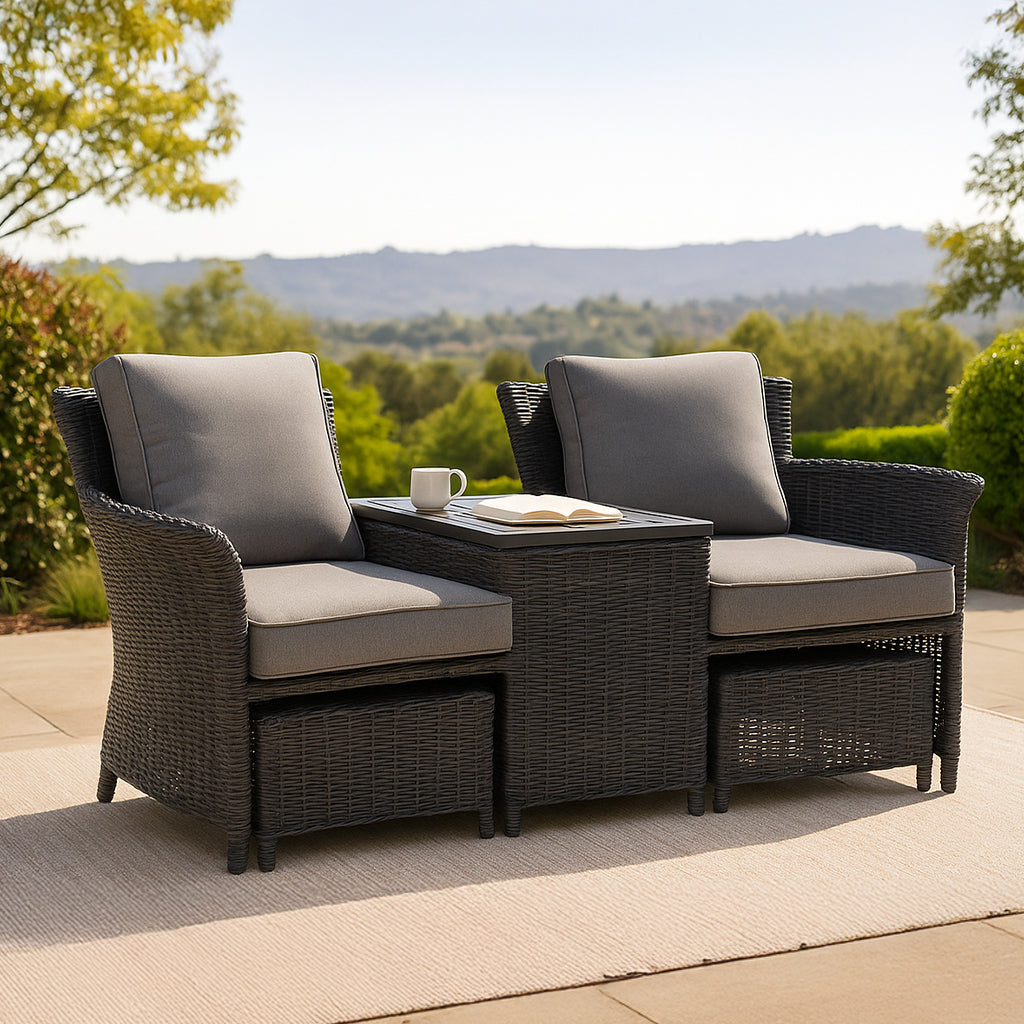 Fremont Jack & Jill Castle Grey Wicker Grey Cushion