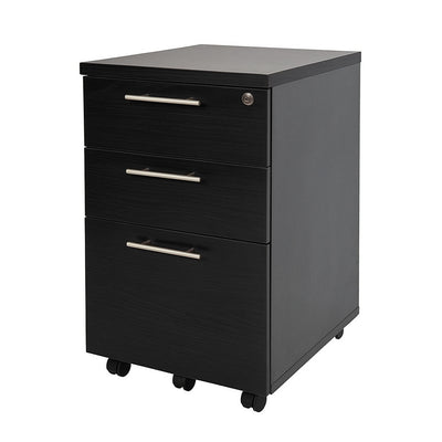 Slimline Metal Mobile 3 Drawer Pedestal Black Paint MR300