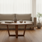 Bondi Round Coffee Table-Clear Lacquer