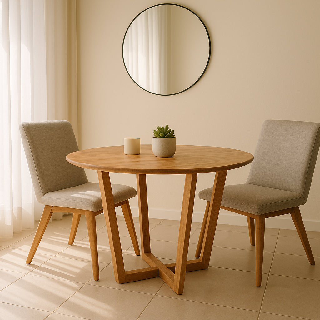 Bondi 1200 Dia Round Dining Table-Clear Lacquer