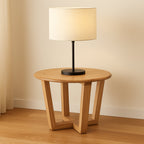 Bondi Round Lamp Table-Clear Lacquer