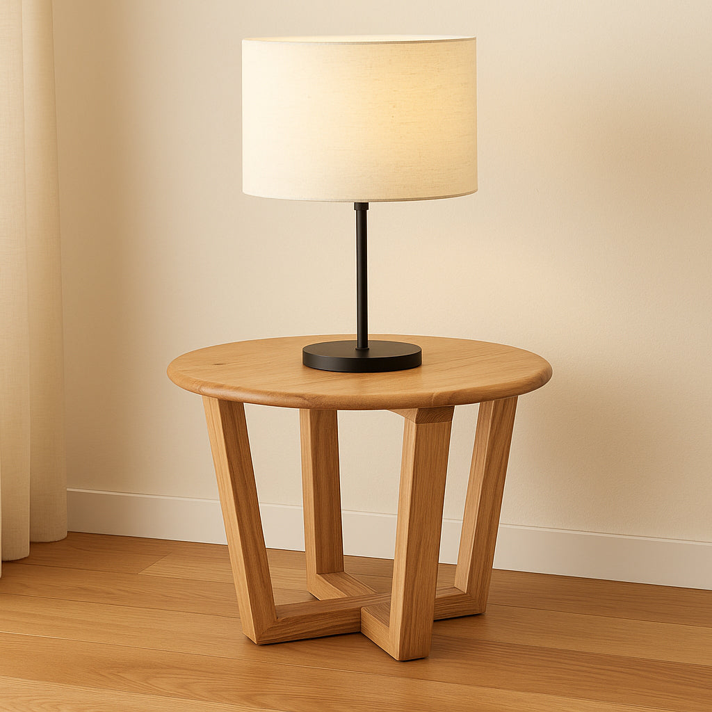 Bondi Round Lamp Table-Clear Lacquer