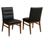 Boss Leather Dining Chair-Black Leather with Blackwood Stain Legs