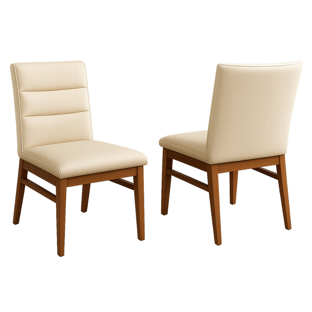 Boss Leather Dining Chair-Light Mocha Leather with Blackwood Stain Legs