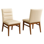 Boss Leather Dining Chair-Light Mocha Leather with Blackwood Stain Legs