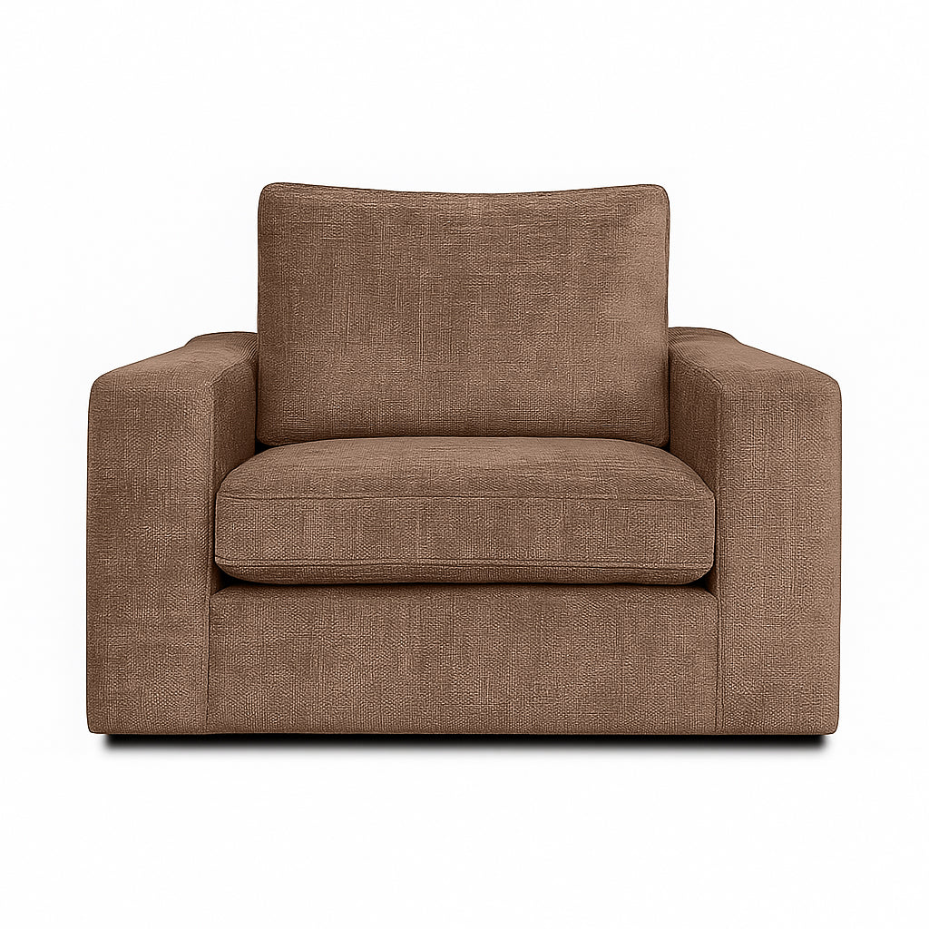 Bristol 1.5 Seater Fabric Sofa-Toffee
