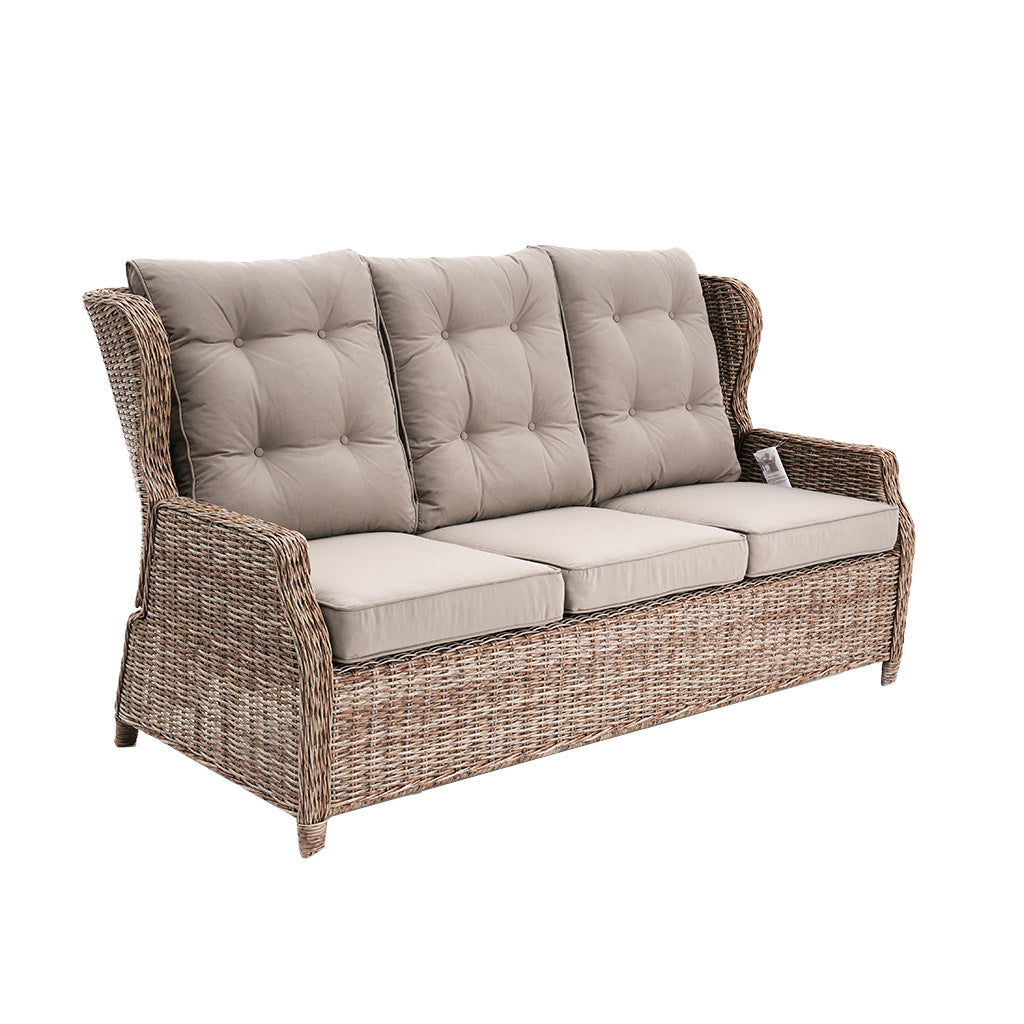 Buenos Aires 3 Seater Marina Wicker Taupe Cushion