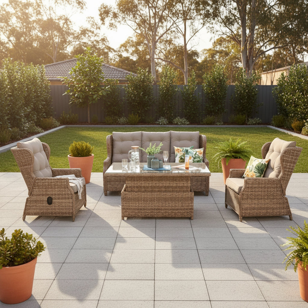 Buenos Aires 4PC in Marina Wicker Taupe Cushion