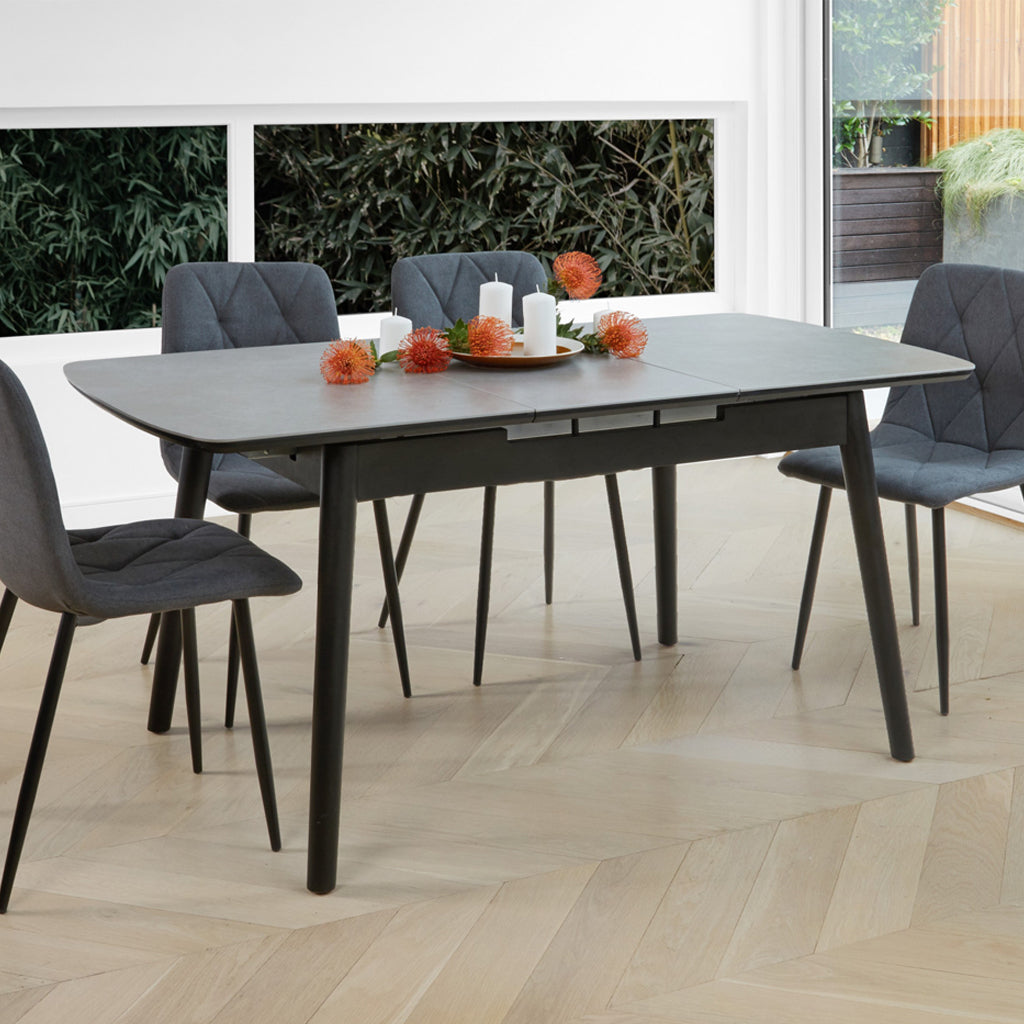 Mila Extension Dining Table 1200 EXT to 1600-Greystone