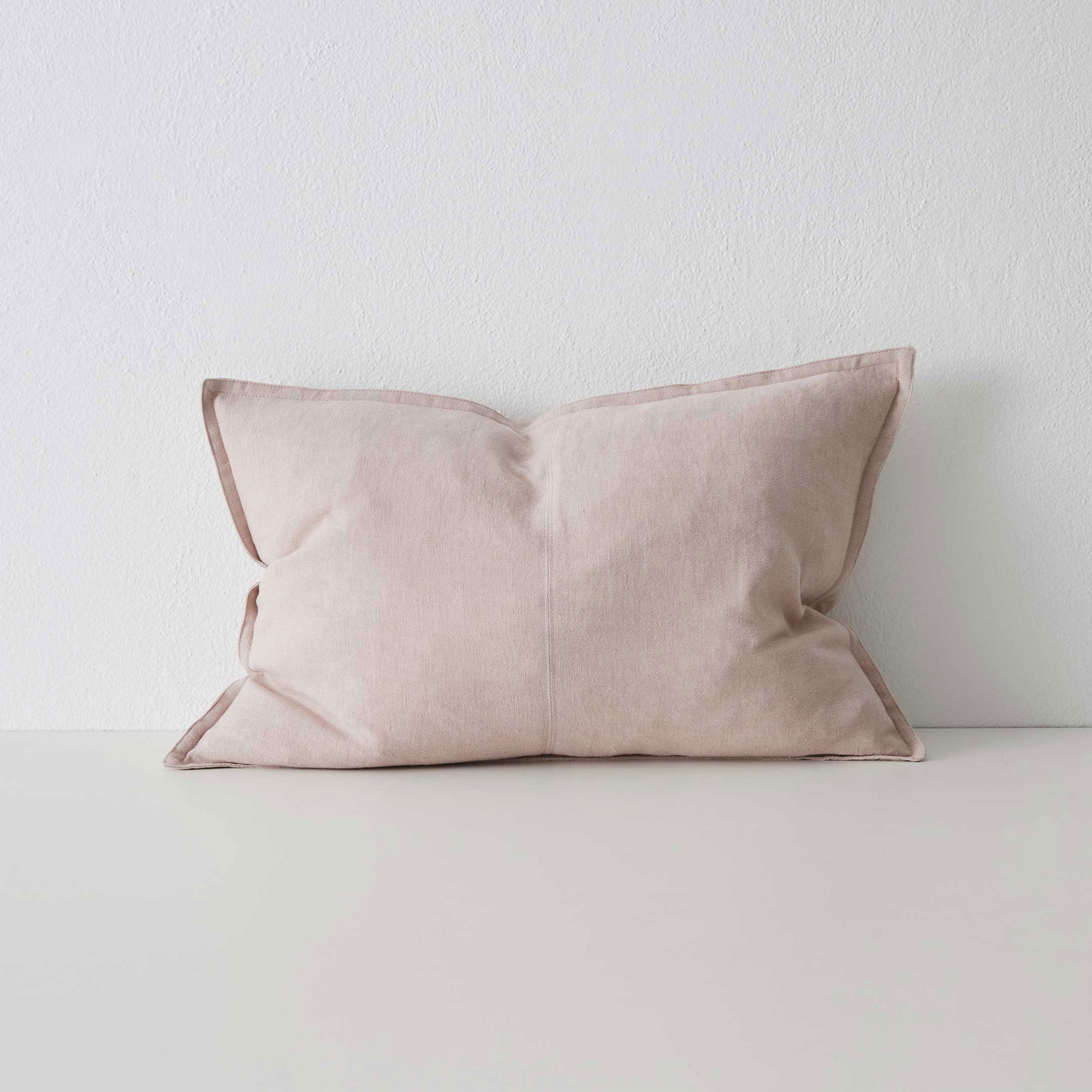 Como Rectangular Linen Cushion 60cm x 40cm-Blush