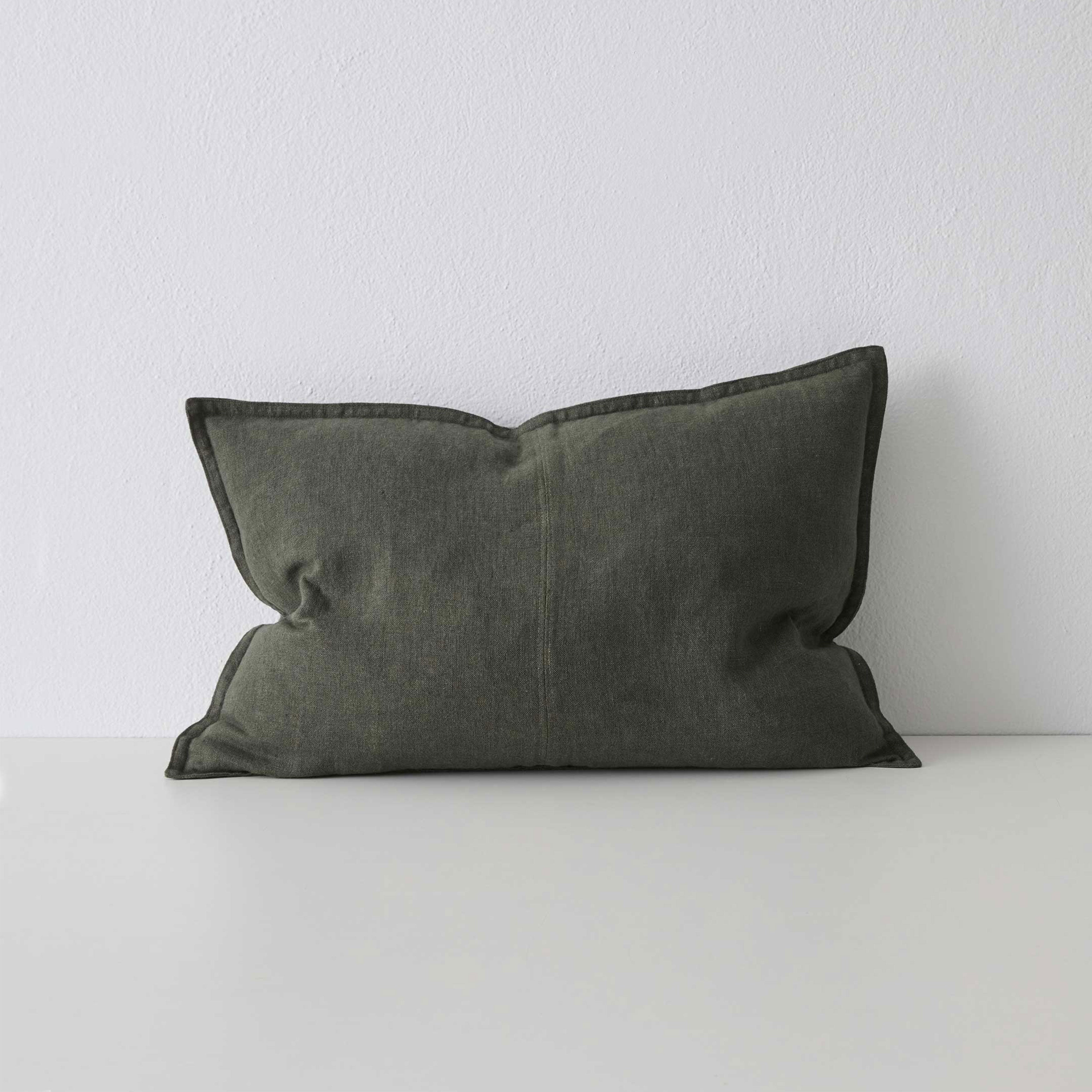 Como Rectangular Linen Cushion 60cm x 40cm-Khaki
