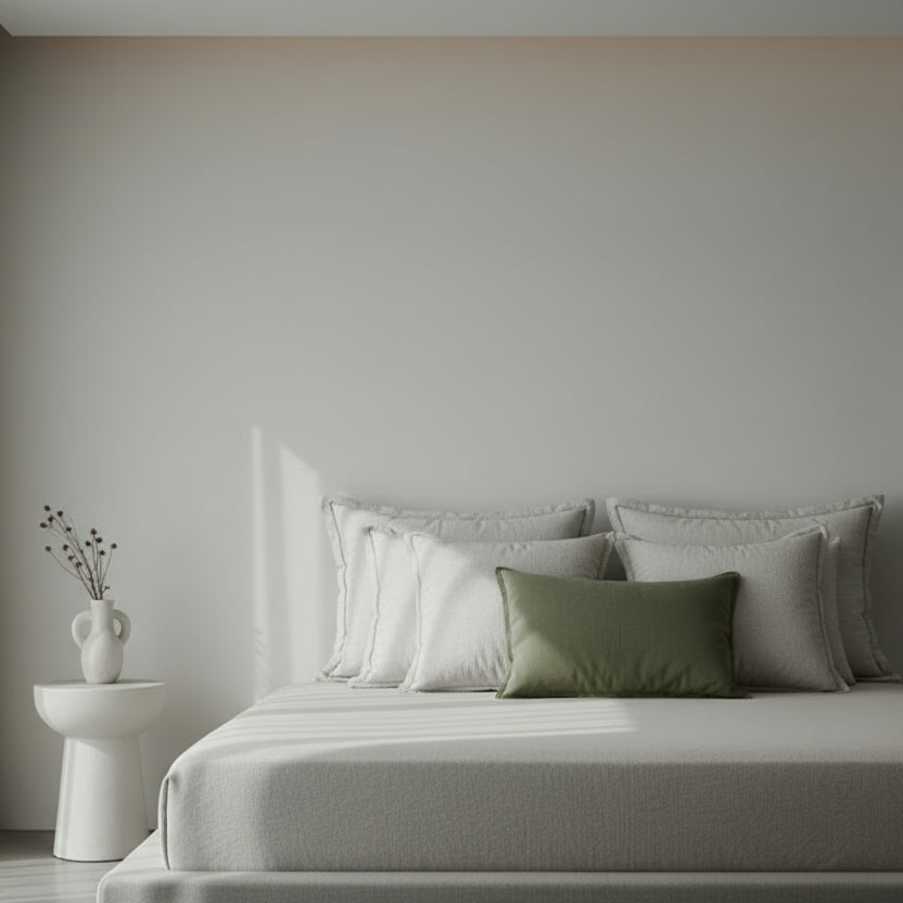 Como Rectangular Linen Cushion 60cm x 40cm-Olive