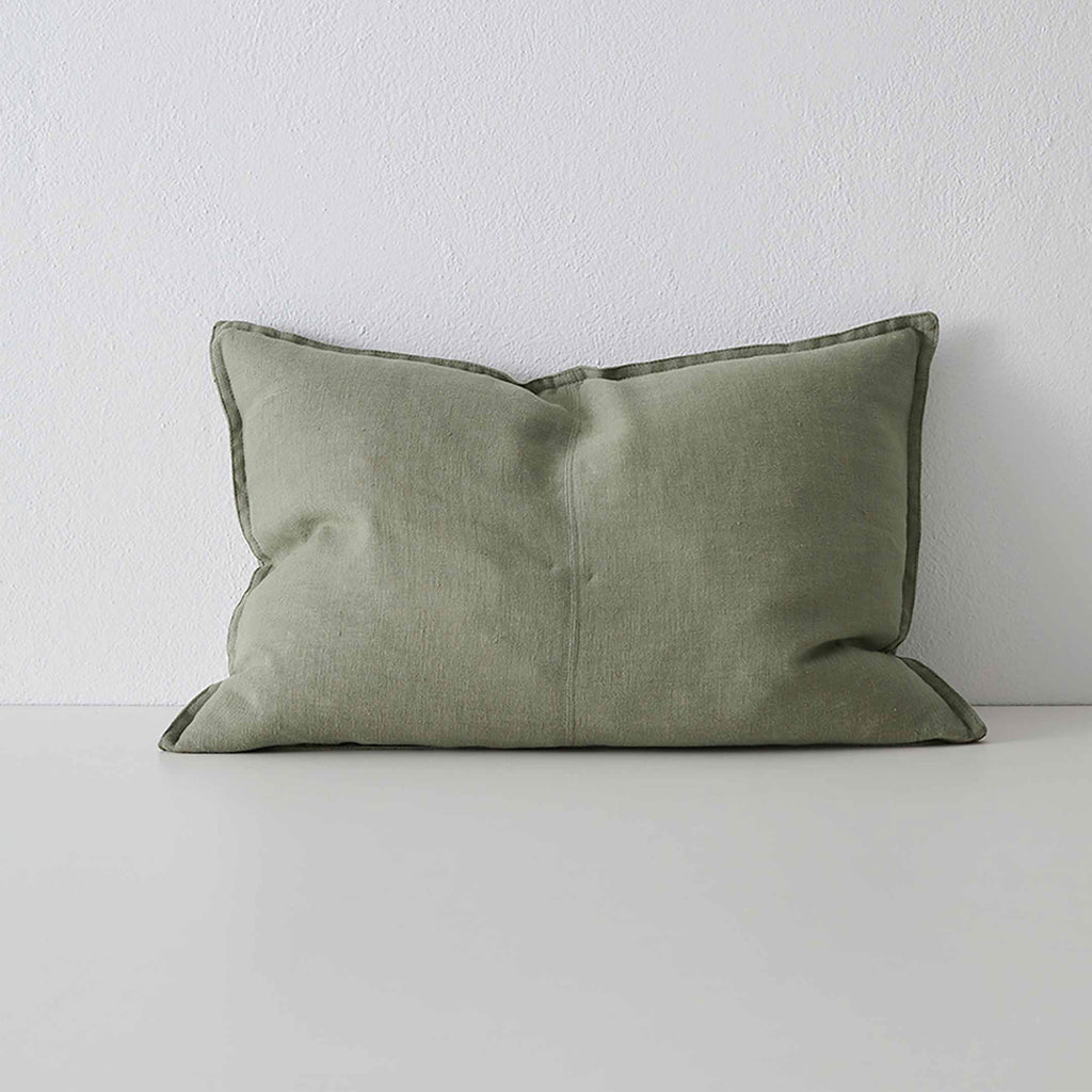 Como Rectangular Linen Cushion 60cm x 40cm-Olive