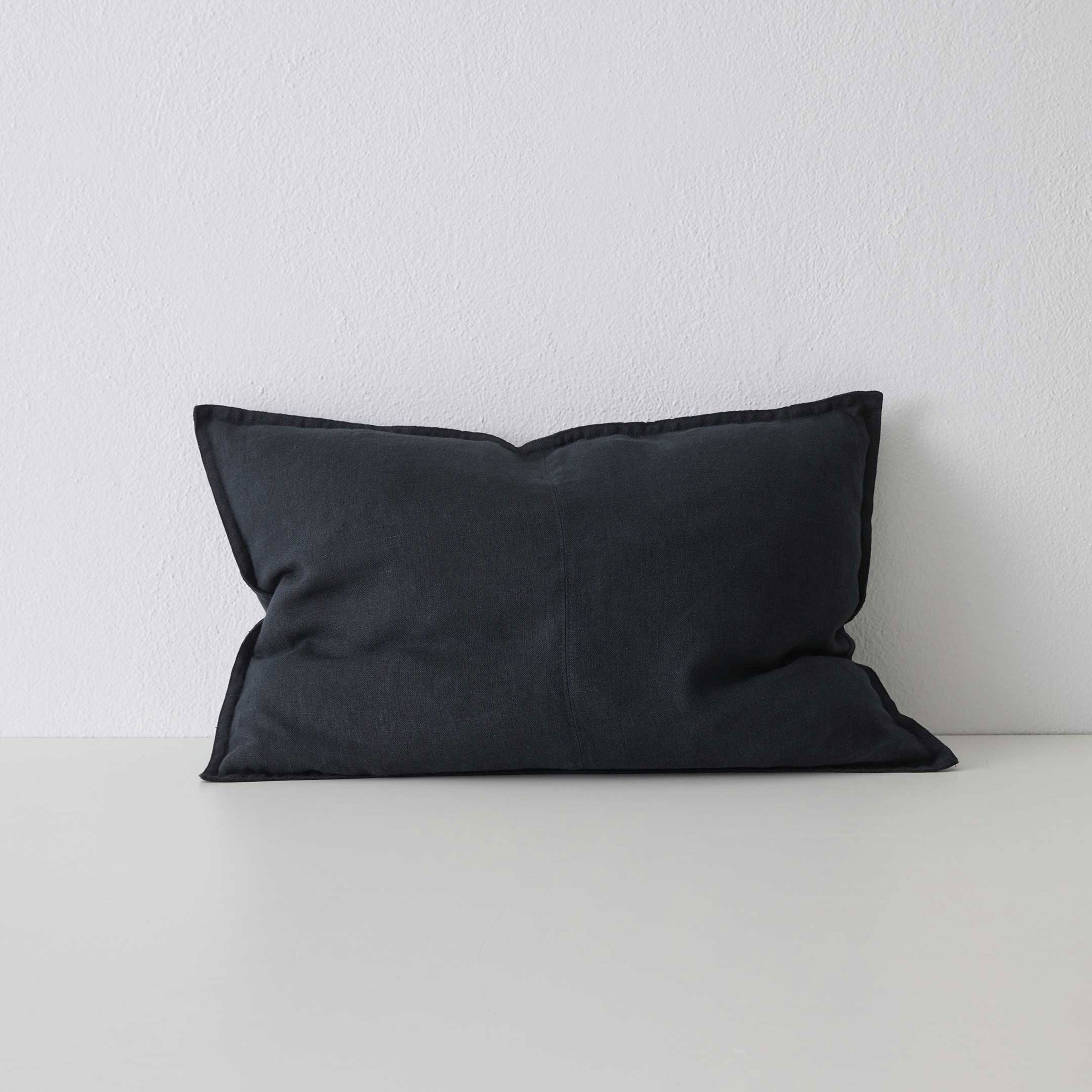 Como Rectangular Linen Cushion 60cm x 40cm-Shadow