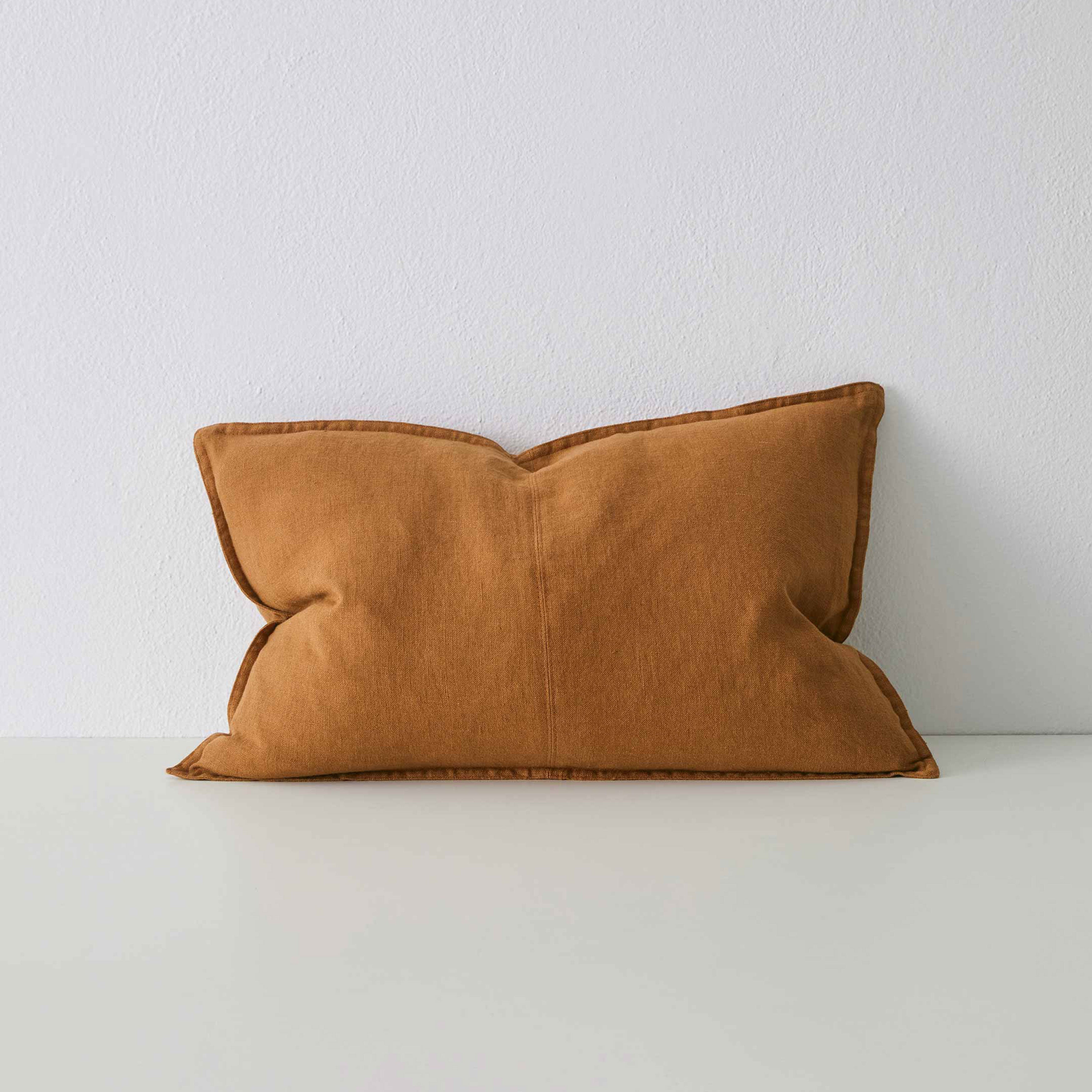Como Rectangular Linen Cushion 60cm x 40cm-Spice