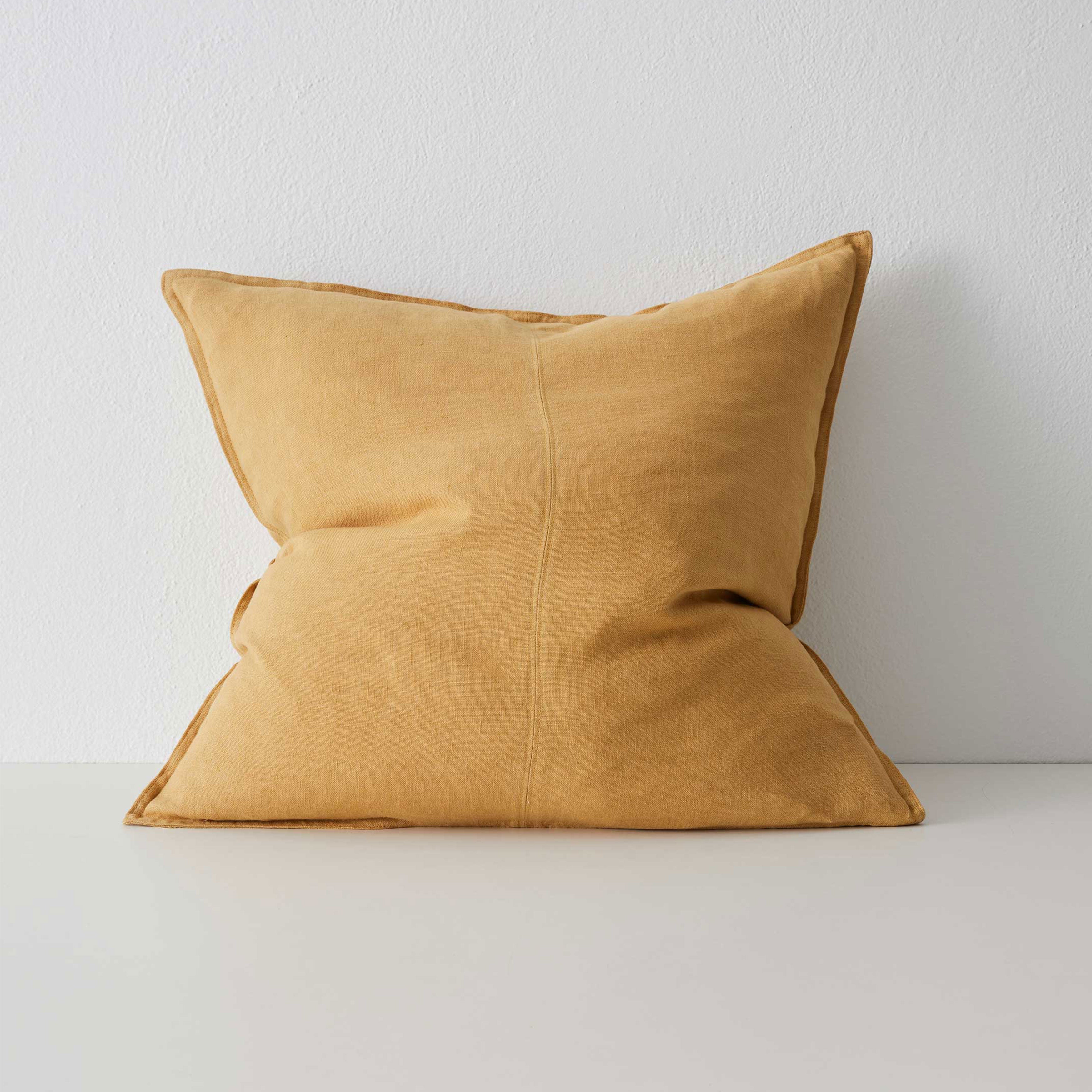 Como European Linen Cushion 60cm x 60cm-Amber