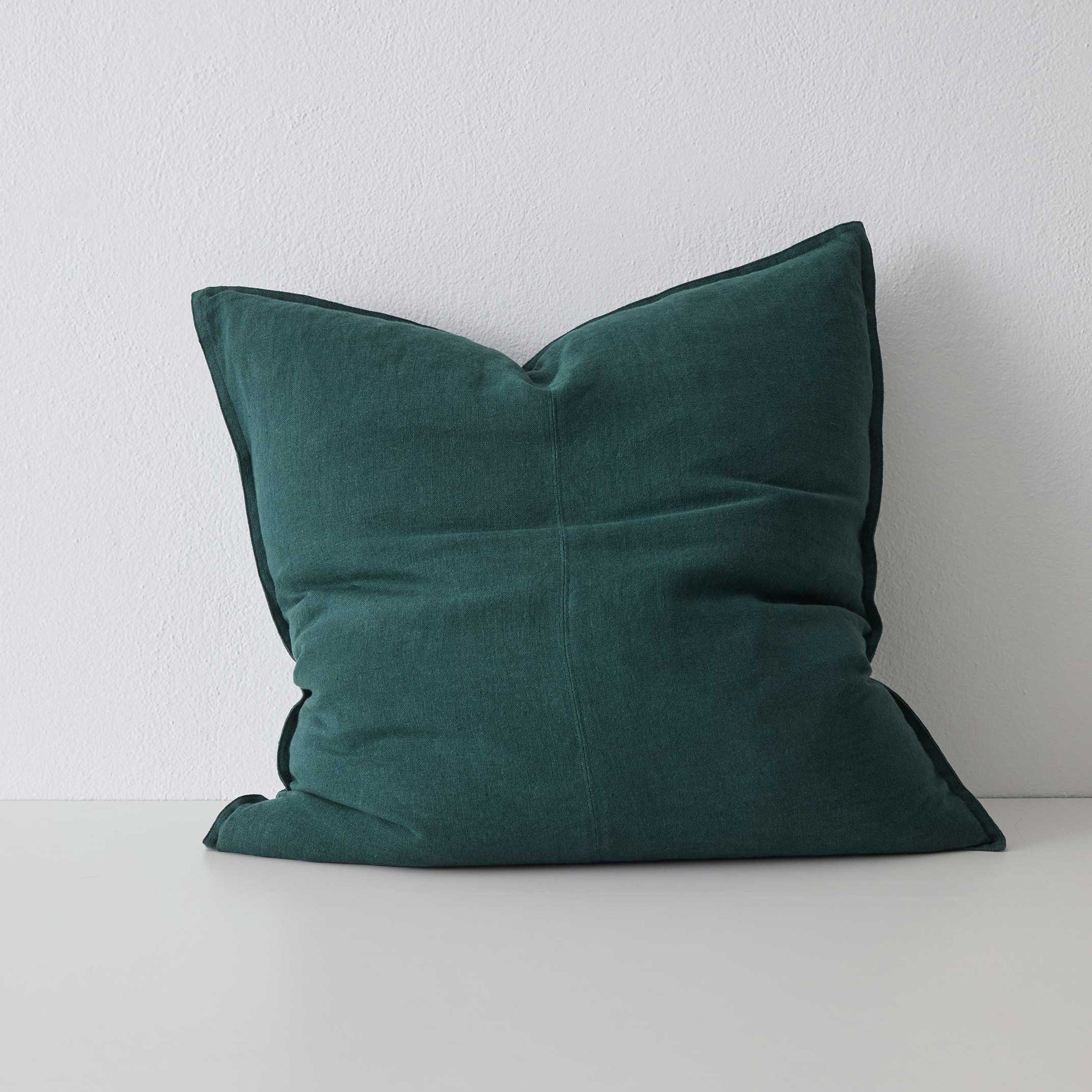 Como Rectangular Linen Cushion 60cm x 40cm-Forest