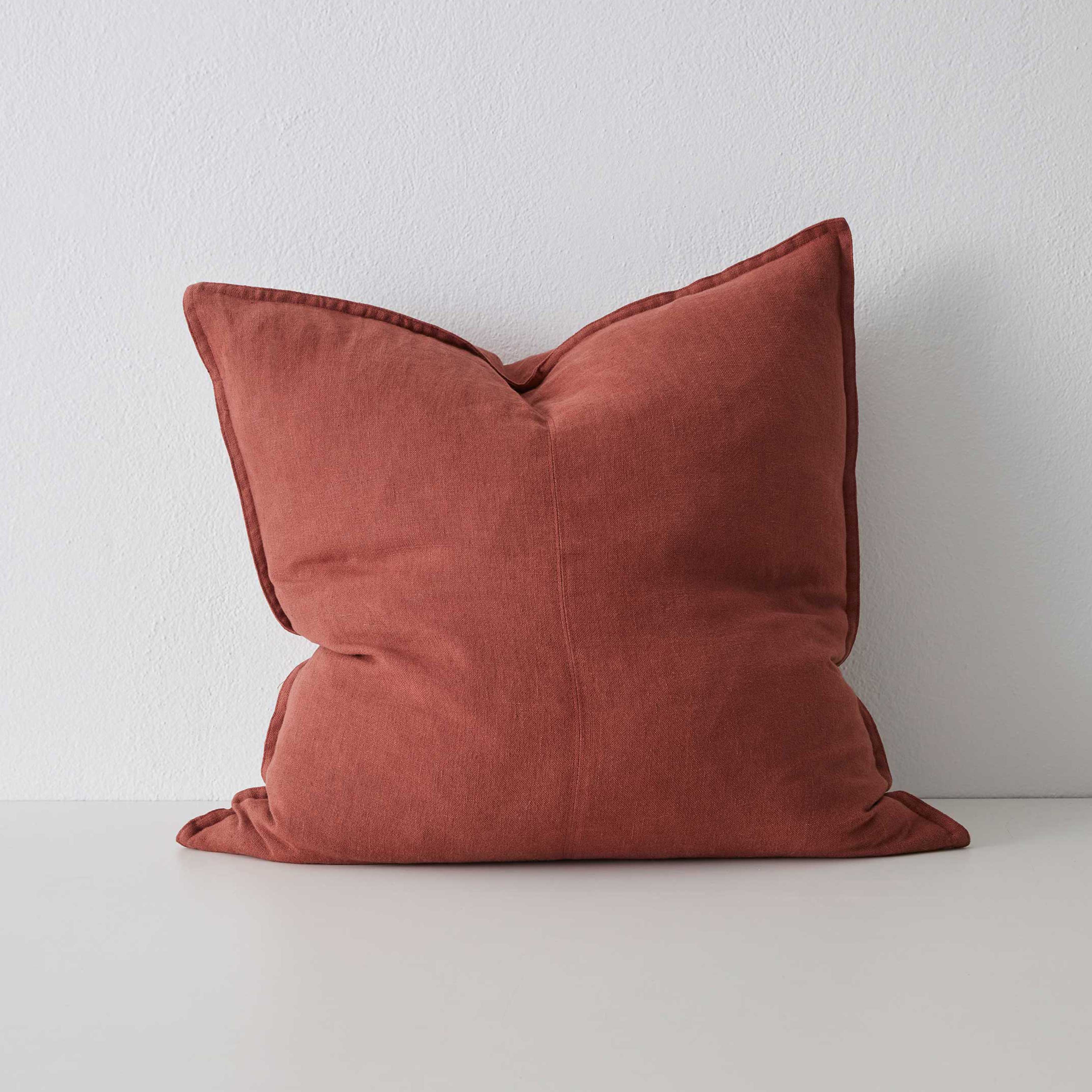 Como European Linen Cushion 60cm x 60cm-Sienna