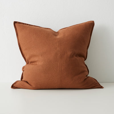 Como Square Linen Cushion 50cm x50cm-Tobacco