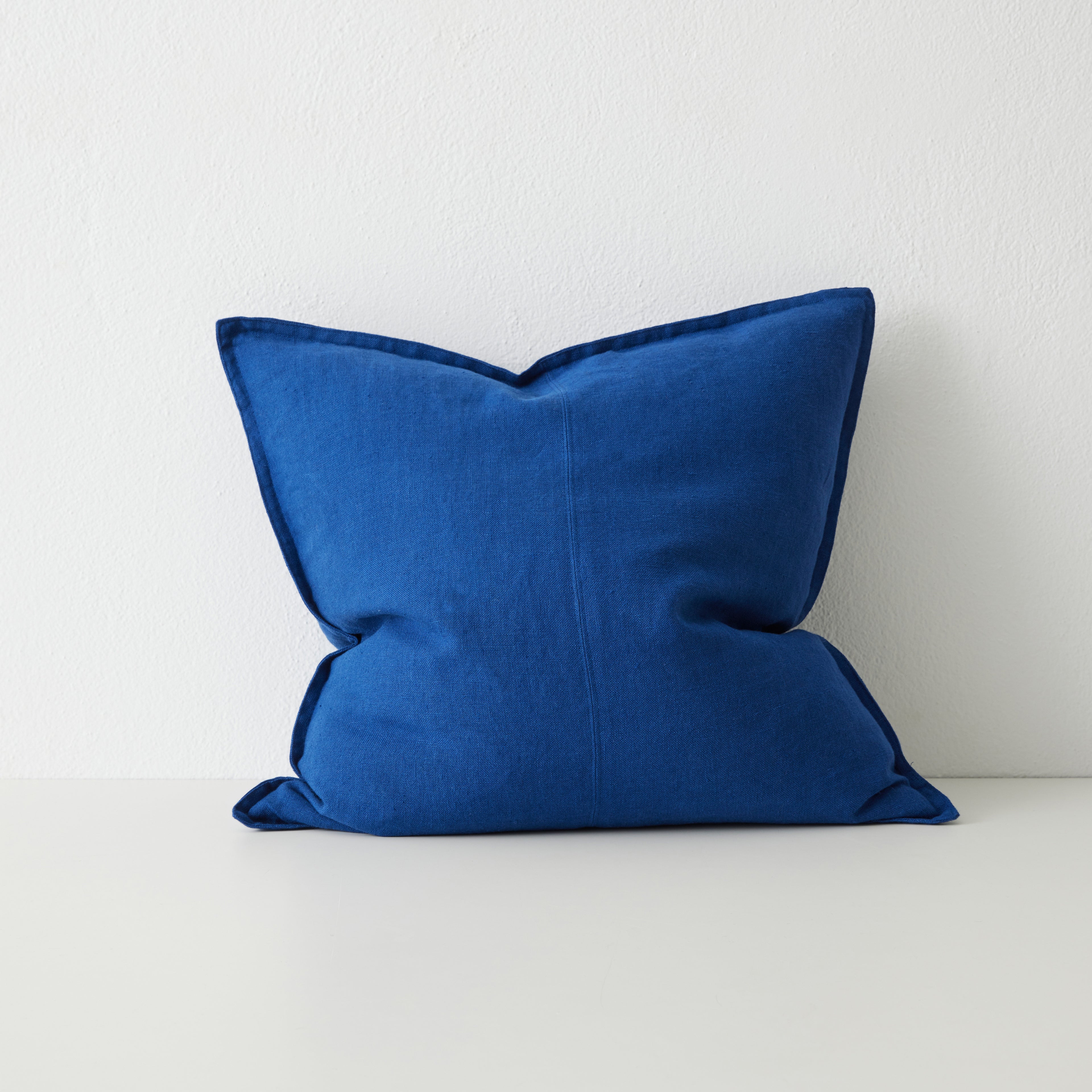 Como Square Linen Cushion 50cm x50cm-Cobalt