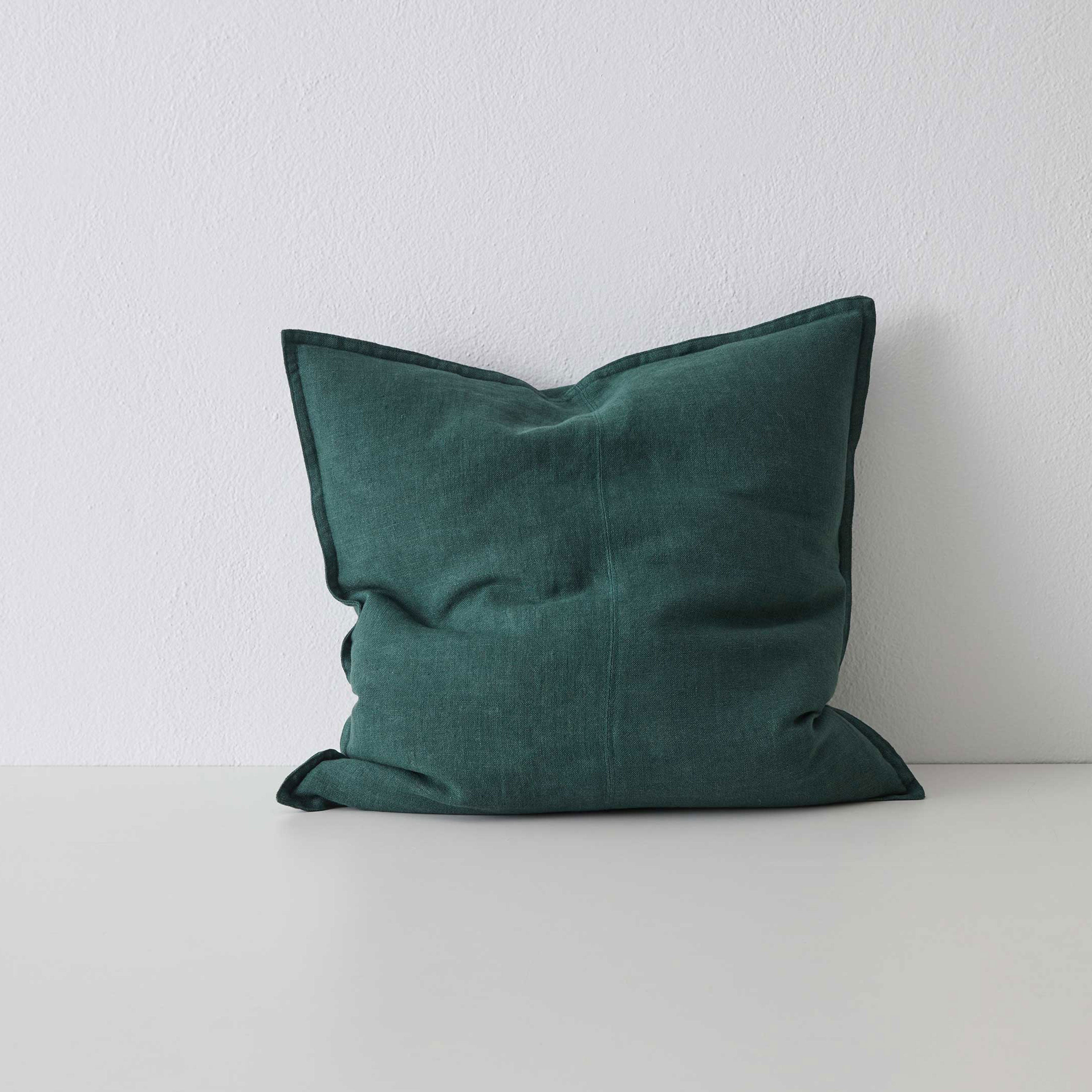 Como Square Linen Cushion 50cm x50cm-Forest