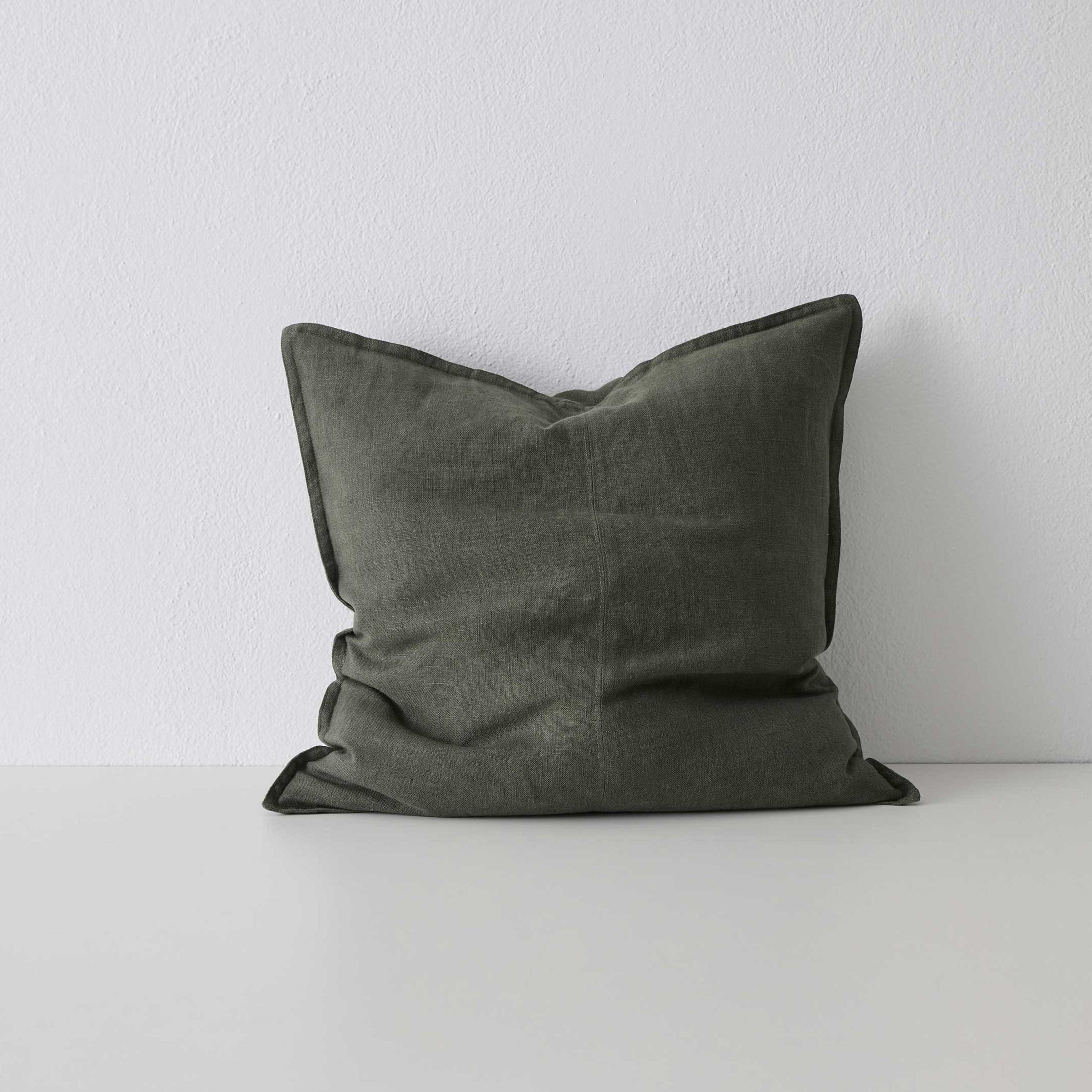 Como Square Linen Cushion 50cm x50cm-Khaki