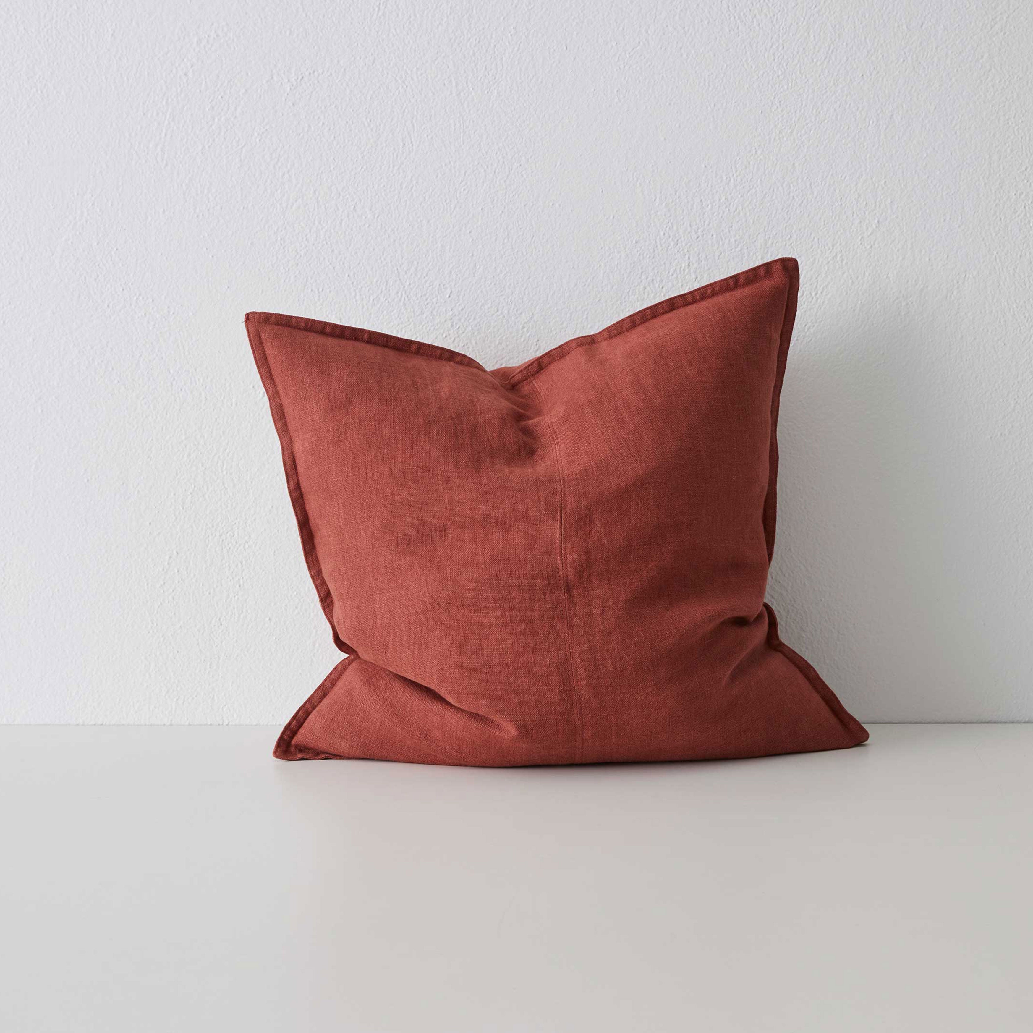 Como Square Linen Cushion 50cm x50cm-Sienna