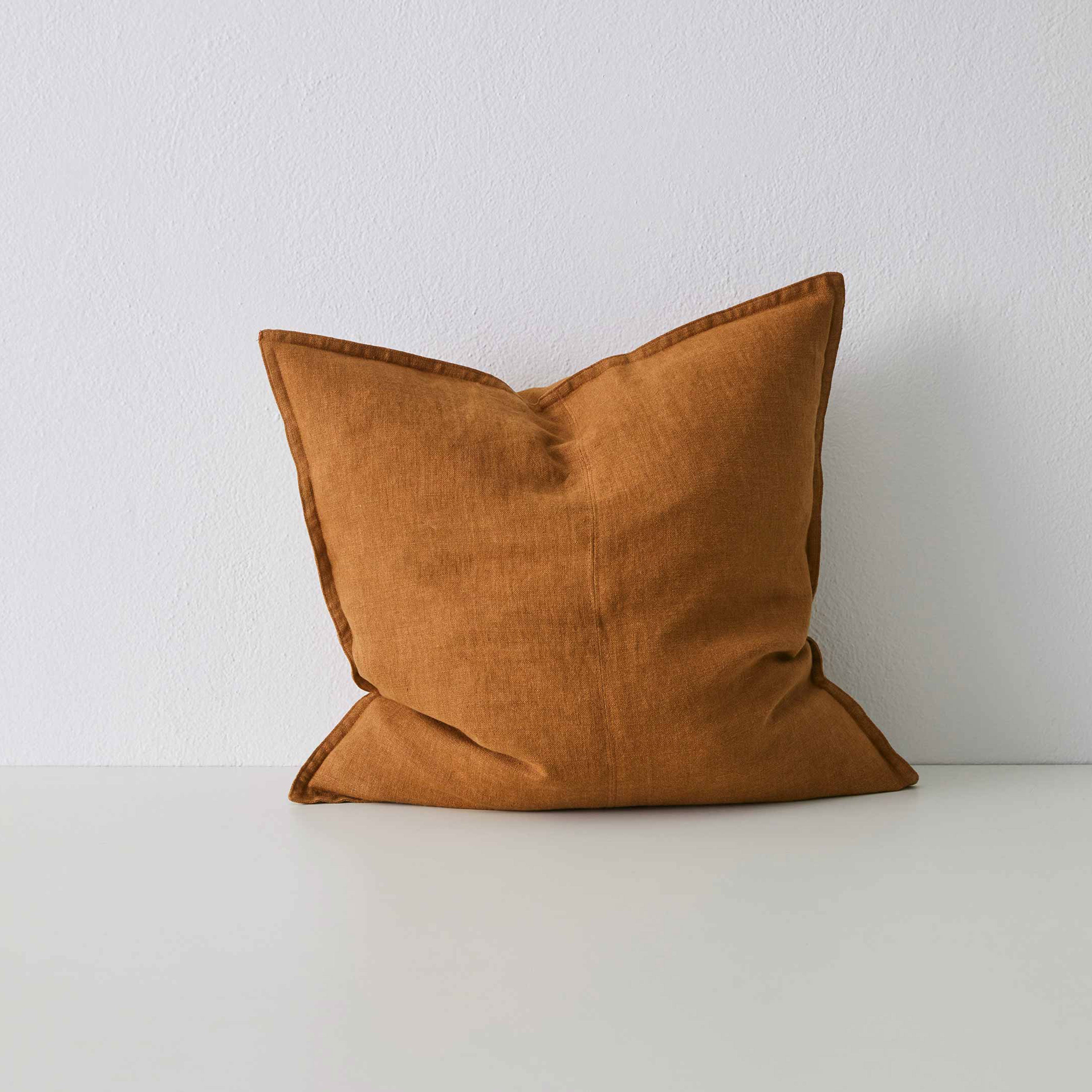 Como Square Linen Cushion 50cm x50cm-Spice