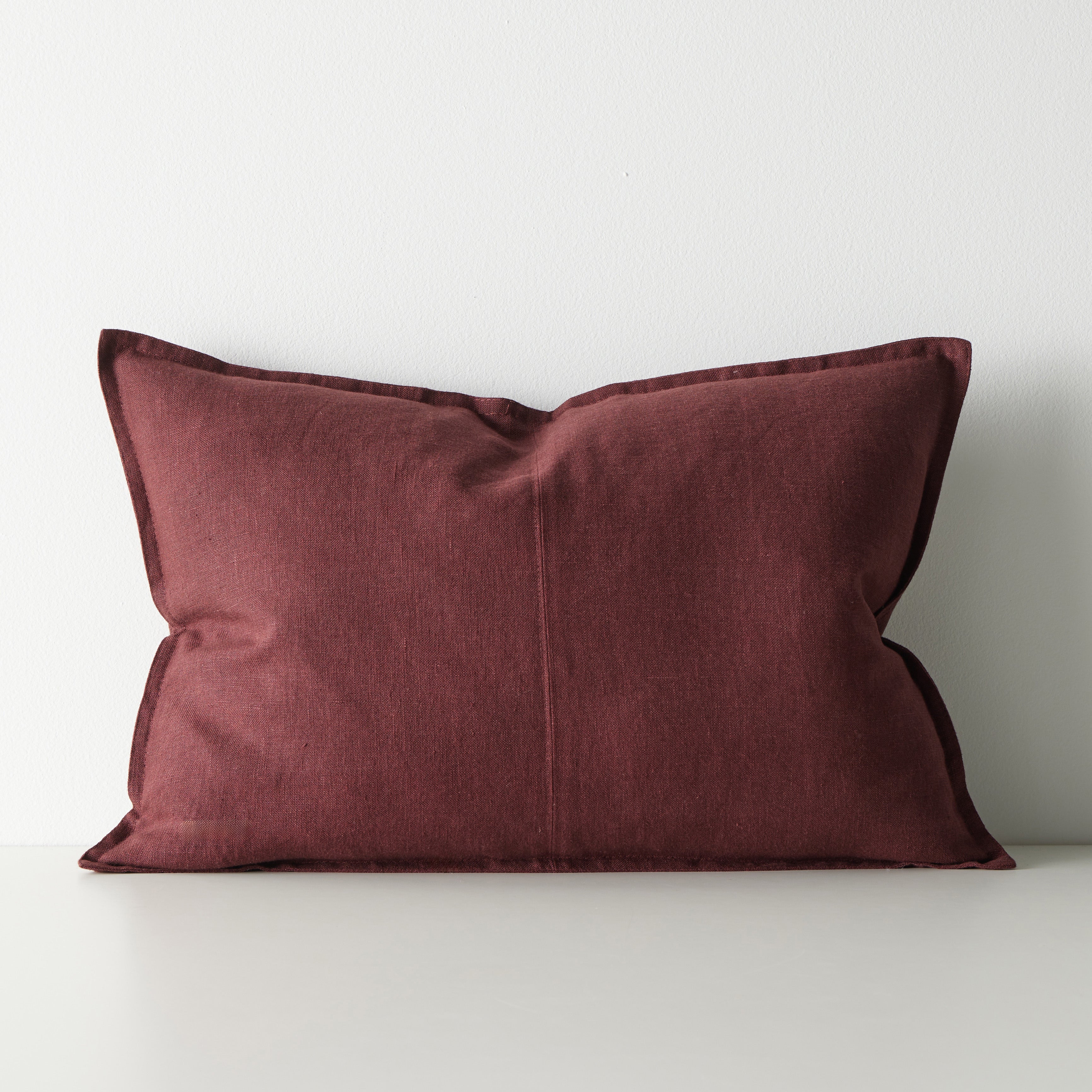 Como Rectangular Linen Cushion 60cm x 40cm-Garnet