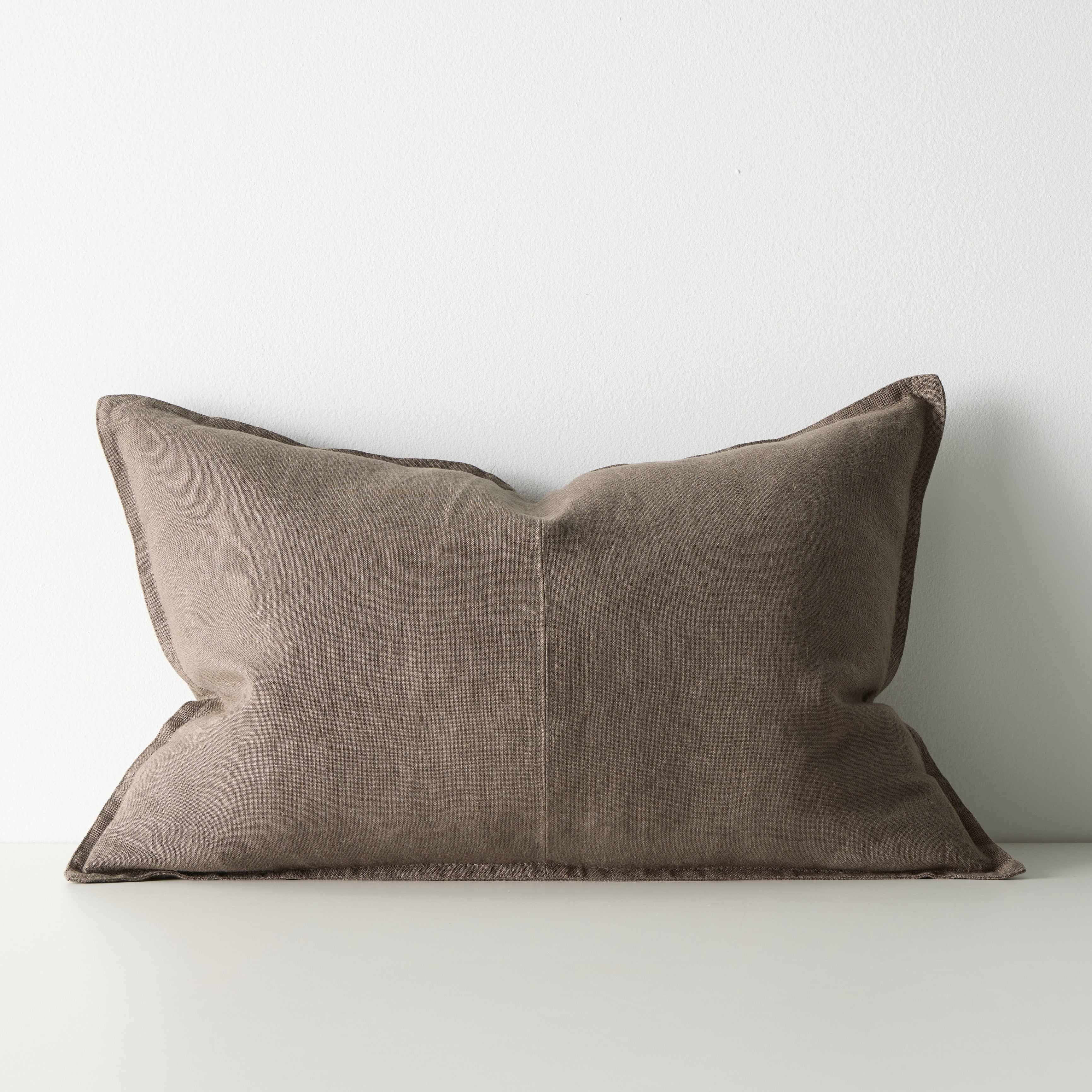 Como Rectangular Linen Cushion 60cm x 40cm-Mocha